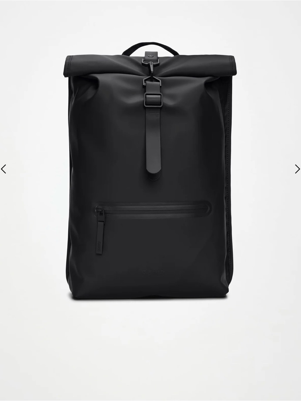 Rains Black Rolltop Waterproof Backpack